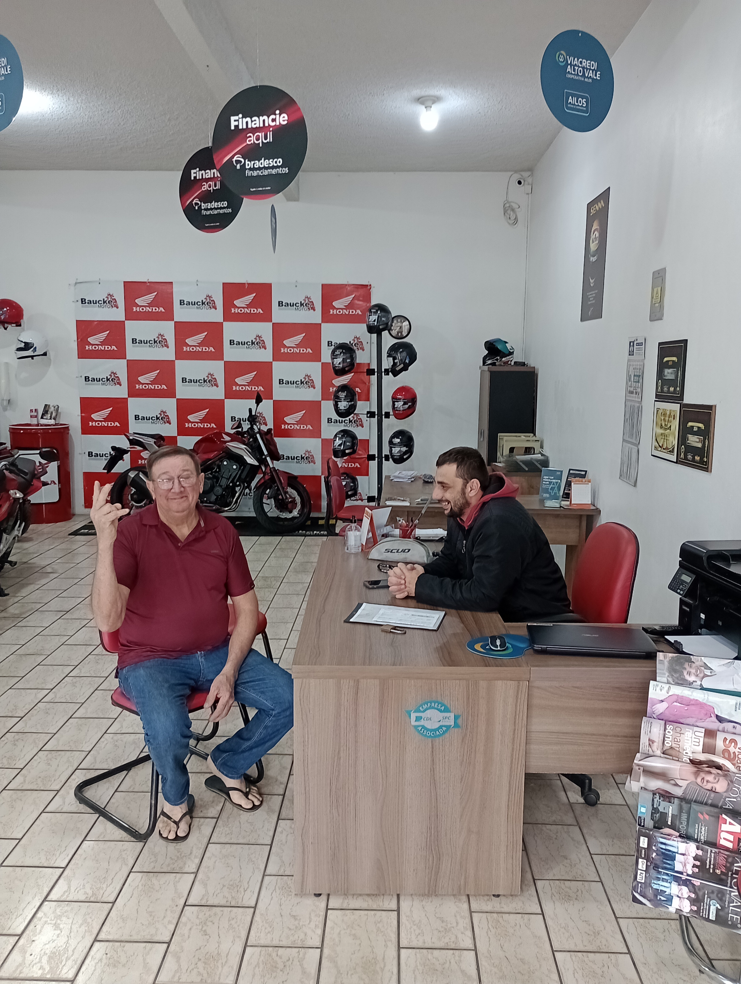 Atendimento na Baucke Motos