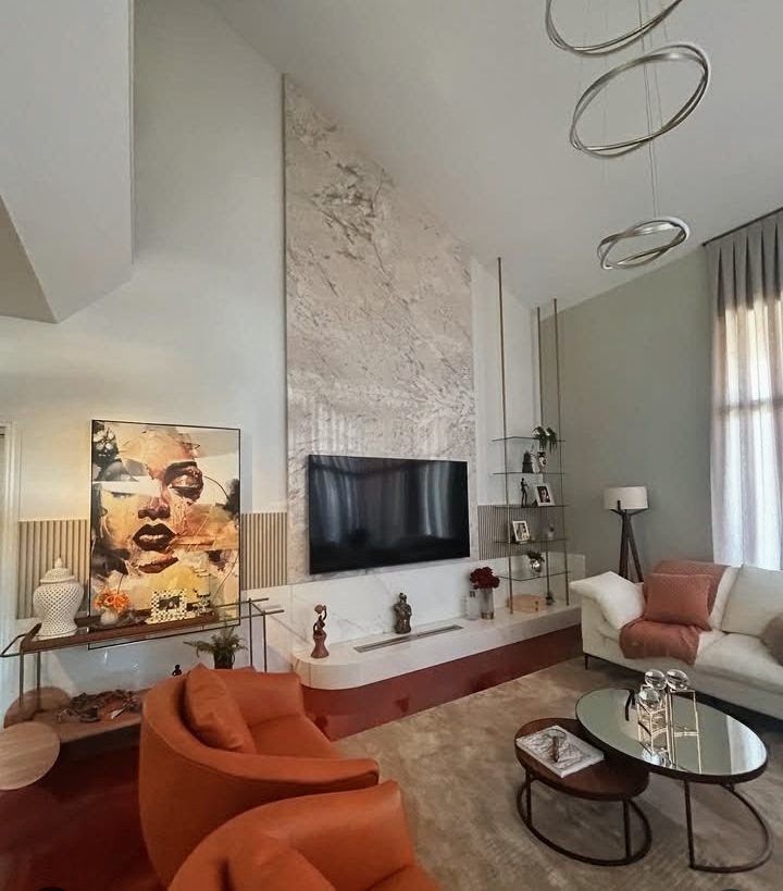 Painel de mármore do piso ao teto
