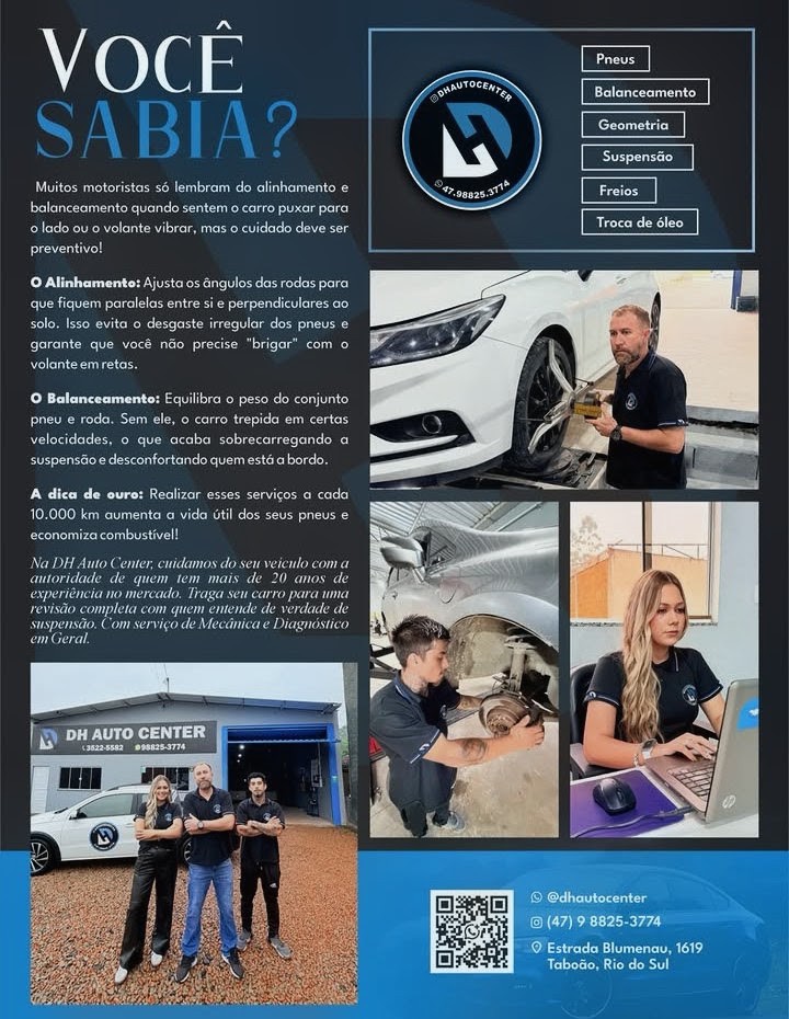 Equipe e serviços da DH Auto Center