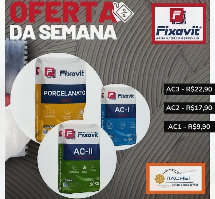 Argamassas Fixavit — oferta da semana